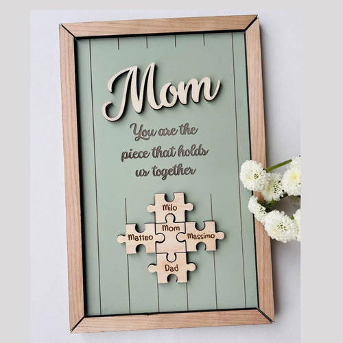 Personalized Puzzle Mom Wooden Frame