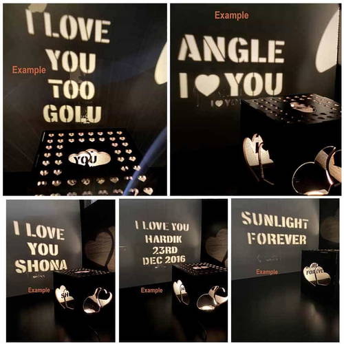 Customized Heart Wooden Led Shadow Box