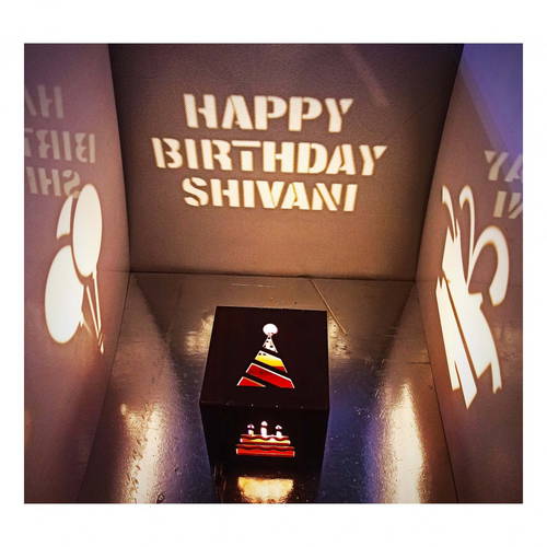 Customized Happy Birthday  Led Wooden Shadow Box