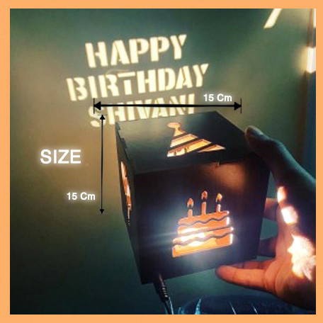 Customized Happy Birthday  Led Wooden Shadow Box