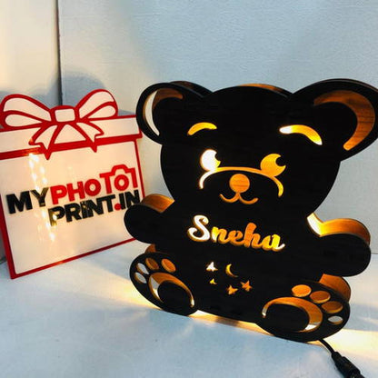 Customized Teddy Bear Name Board With Multicolor Led And Remote