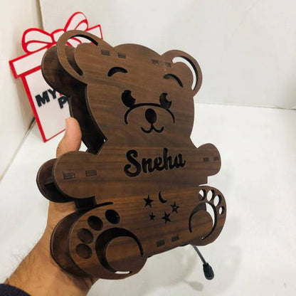 Customized Teddy Bear Name Board With Multicolor Led And Remote