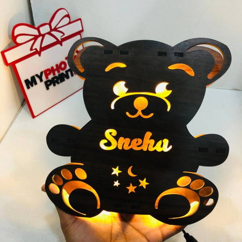 Customized Teddy Bear Name Board With Multicolor Led And Remote