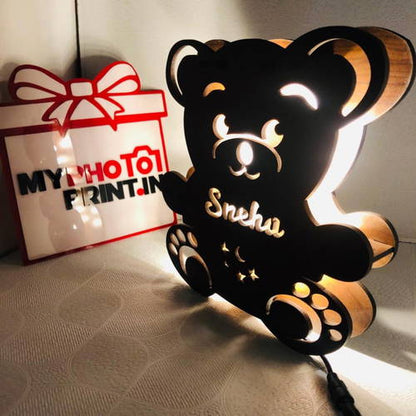 Customized Teddy Bear Name Board With Multicolor Led And Remote