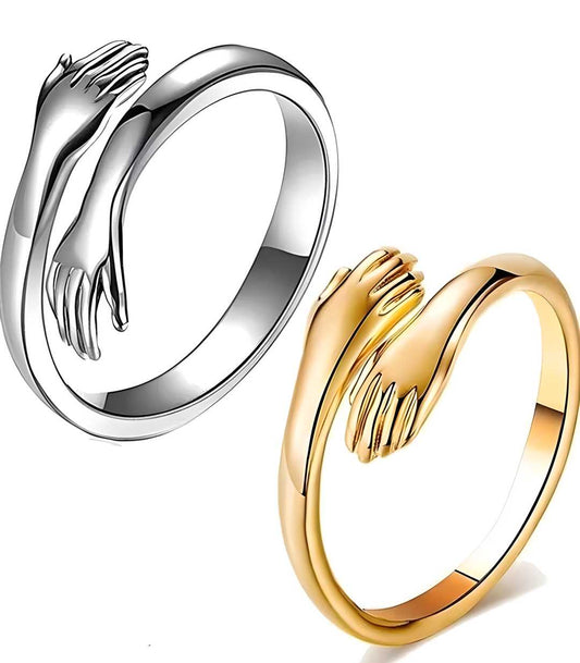 Romantic Combo Gift  of 2 Ring( Special hug )(Gold and Silver)