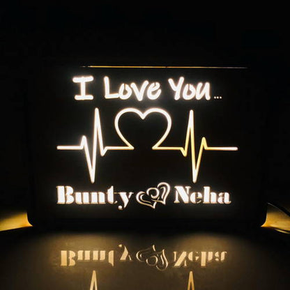 Customized Heartbeat Led Box With Your Name