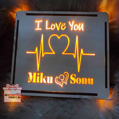 Customized Heartbeat Led Box With Your Name