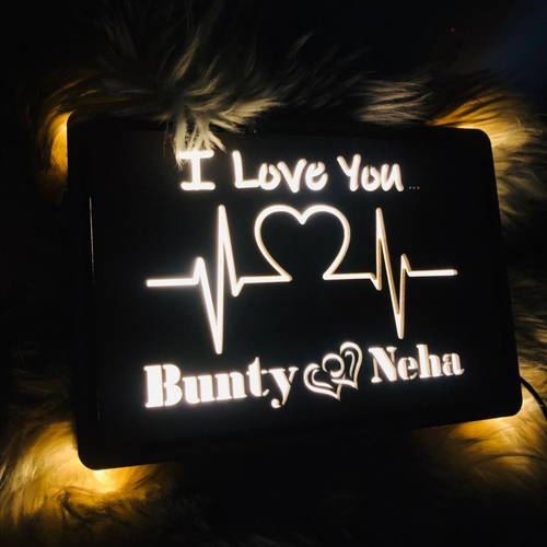 Customized Heartbeat Led Box With Your Name