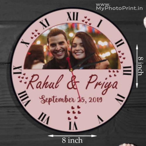 Personalised Photo Wall Clock | With Photo & Names