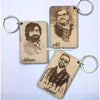 Customized Engraved Wooden Photo Name Keychain