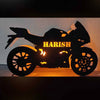 Customized Bike Wooden Name Board Multi Color Led And Remote