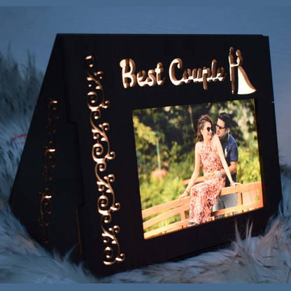 Customized Triangular Couple Gift Box Wooden Table Top/photo Personalized Wooden Couple Name Night Lamp For Couples Boyfriend Girlfriend