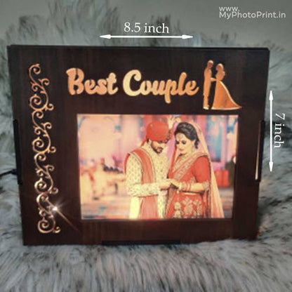 Customized Triangular Couple Gift Box Wooden Table Top/photo Personalized Wooden Couple Name Night Lamp For Couples Boyfriend Girlfriend