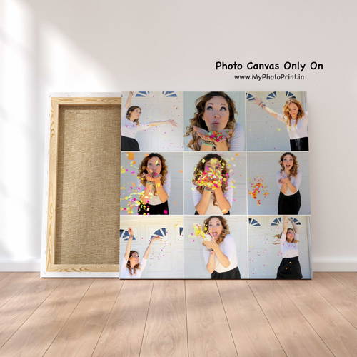 Customized Multiple 9 Photo Frame Collage Canvas