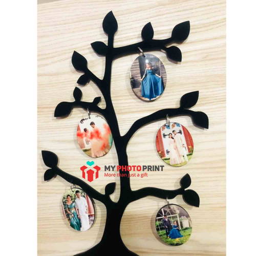 Personalized Couple Tree Wooden Photo Frame Collage