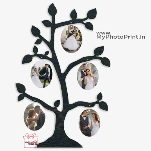 Personalized Couple Tree Wooden Photo Frame Collage