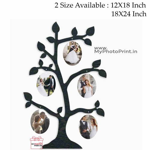 Personalized Couple Tree Wooden Photo Frame Collage