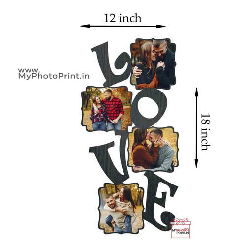 Personalized Love Wooden Photo Frame Collage