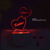 Personalized 2 Heart Plug Acrylic Night Lamp With Multicolor Lights