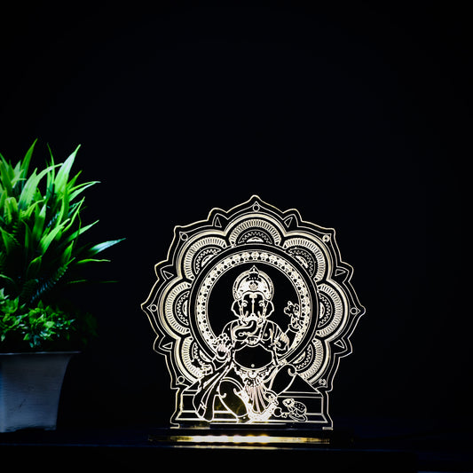 Divine Ganesh Mandala Glow Lamp