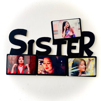 Sister Wooden 4 Photo Collage frame Best Gift For Raksha Bandhan