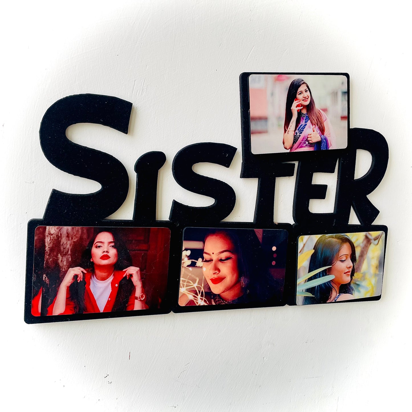 Sister Wooden 4 Photo Collage frame Best Gift For Raksha Bandhan