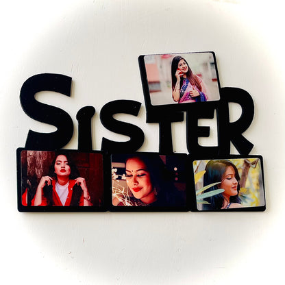 Sister Wooden 4 Photo Collage frame Best Gift For Raksha Bandhan