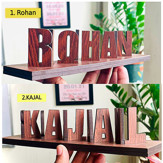 Customized Double Side Flip Wooden Name