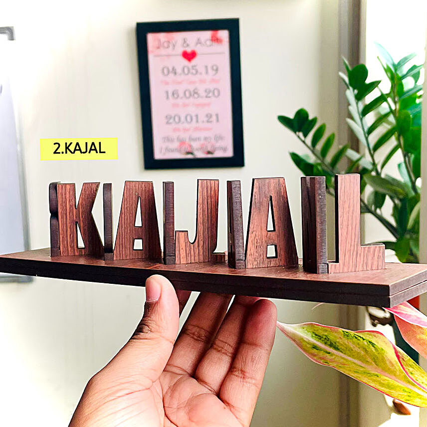 Customized Double Side Flip Wooden Name