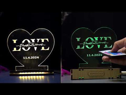 Couple Names & Date Customized Love Lamp For Couple Gift