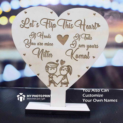 Customized Wooden Couple Name Table top