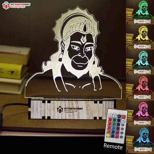 Hanuman Ji Acrylic 3d Illusion Led Lamp