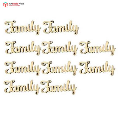 Family Mdf Wooden Craft Cutout Shapes & Patterns (PACK OF 10)