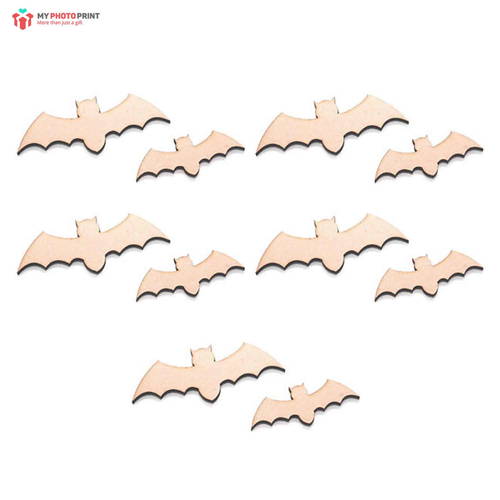 Bats Mdf Wooden Craft Cutout Shapes & Patterns (PACK OF 10)