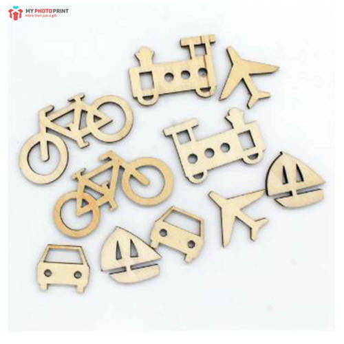 Travel Vehicle Design Mdf Wooden Craft Cutout Any Shapes & Patterns (PACK OF 10)