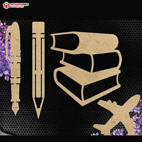 Books Mdf Wooden Craft Cutout Any Shapes & Patterns (PACK OF 10)