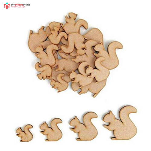 Squirrels Mdf Wooden Craft Cutout Shapes & Patterns ( PACK OF 10)