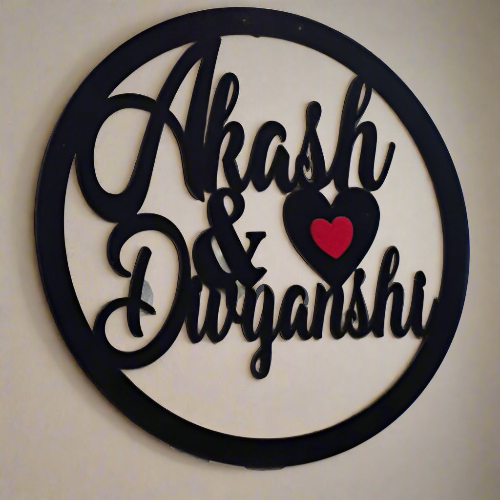 Customized Your Name Or Text Wooden Frame Wall Hanging #128