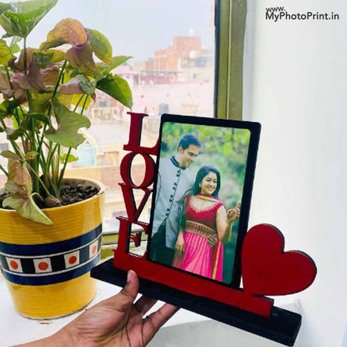 Customized Love With Heart Photo Table Top