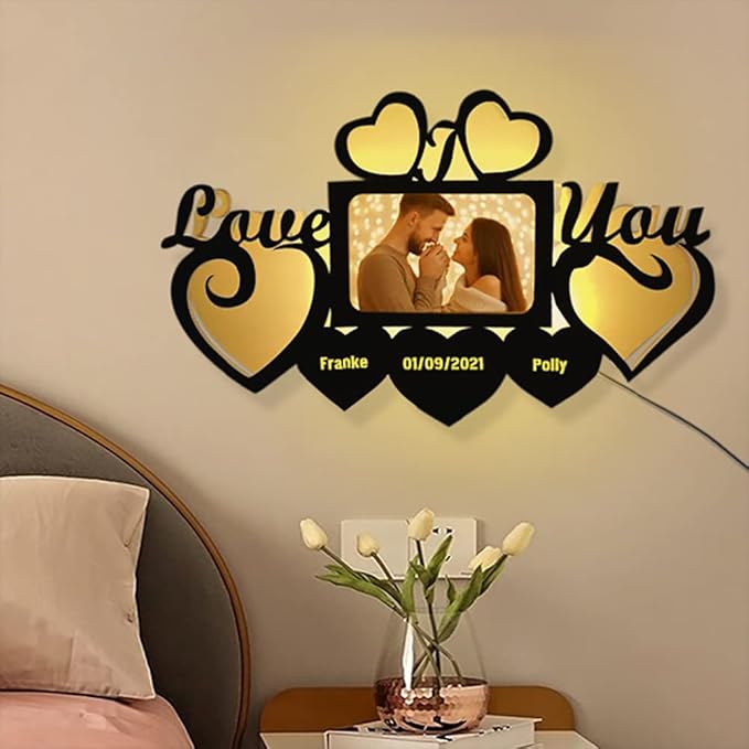 Personalized "I Love You" LED Photo Wall Hanging