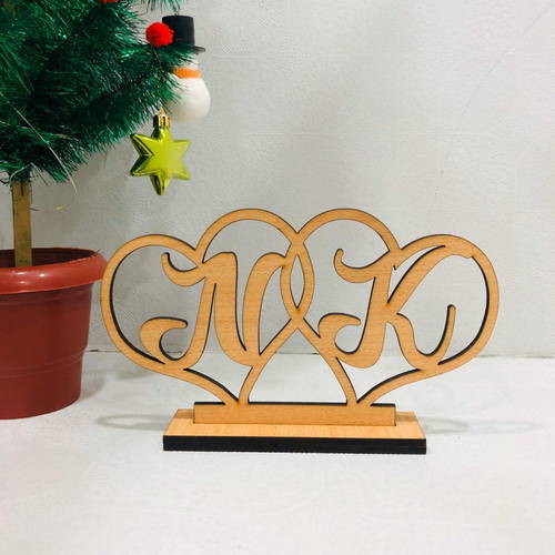 Customized Heart A To Z Alphabet Wooden Table Top