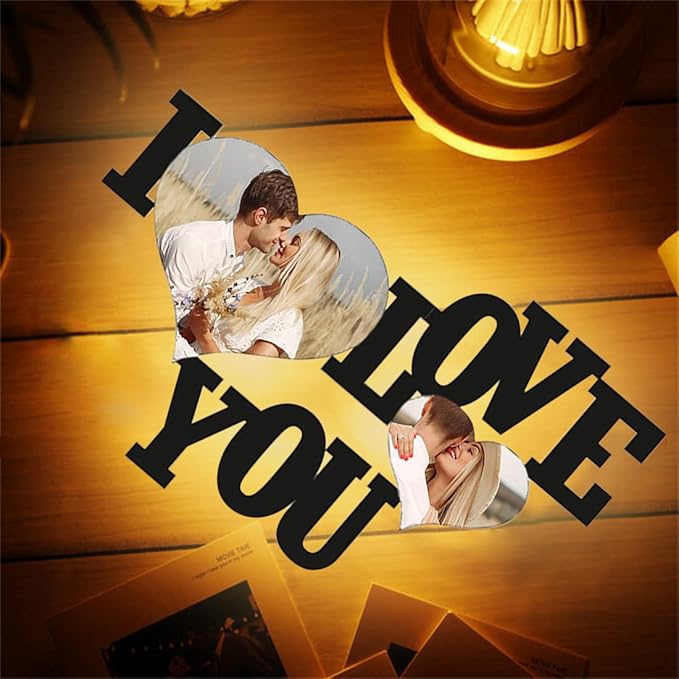 Personalized "I Love You" Wooden Photo Frame