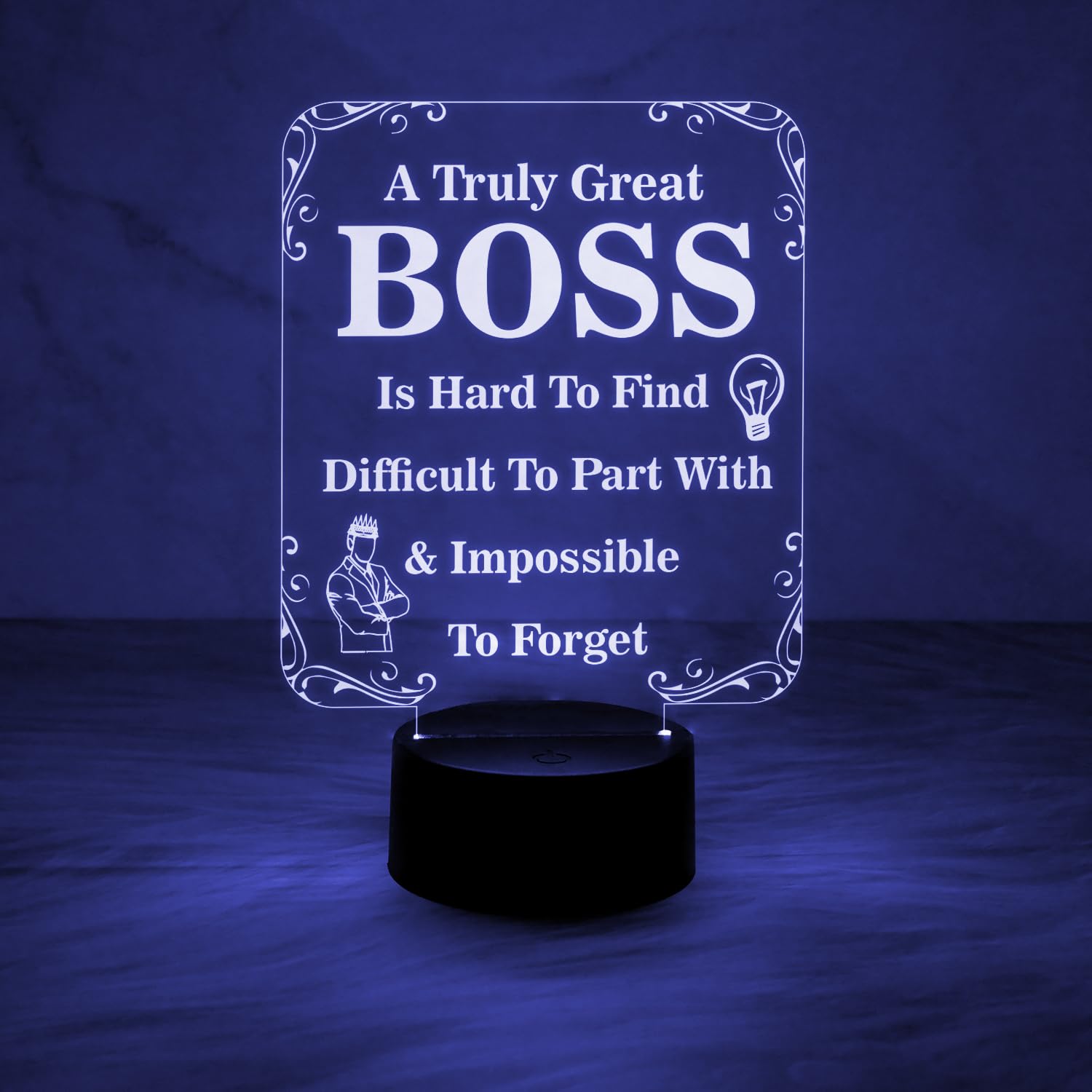 Personalized Acrylic LED Lamp for Boss