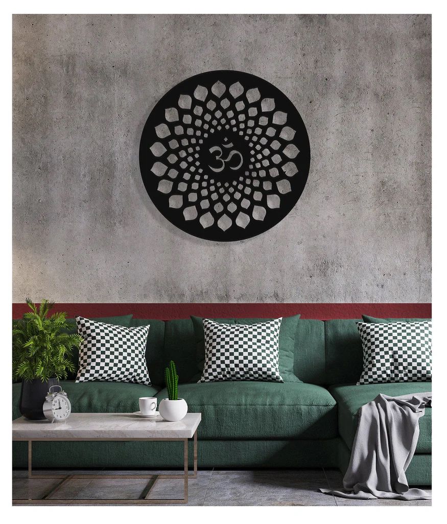 Round Om Wooden Wall Décor – Spiritual Art