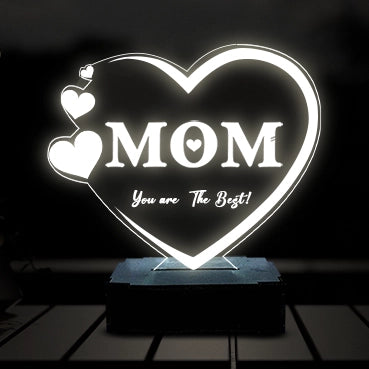 Customized Heart-Shaped LED Acrylic Lamp for Mom