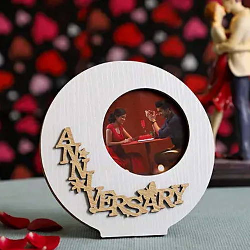 Anniversary Photo Round Wooden Table Top