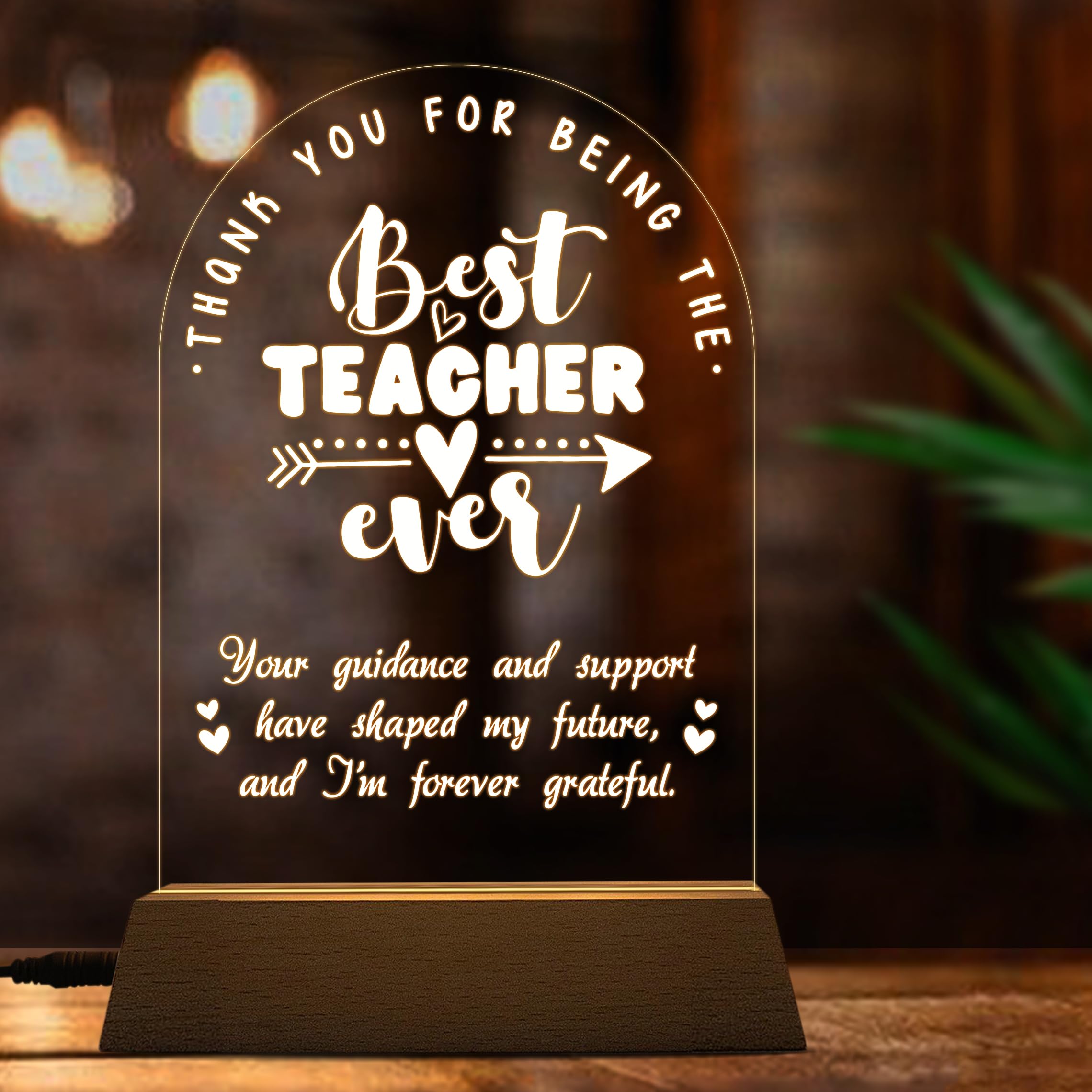 Personalized Acrylic LED Lamp for Best Teachers