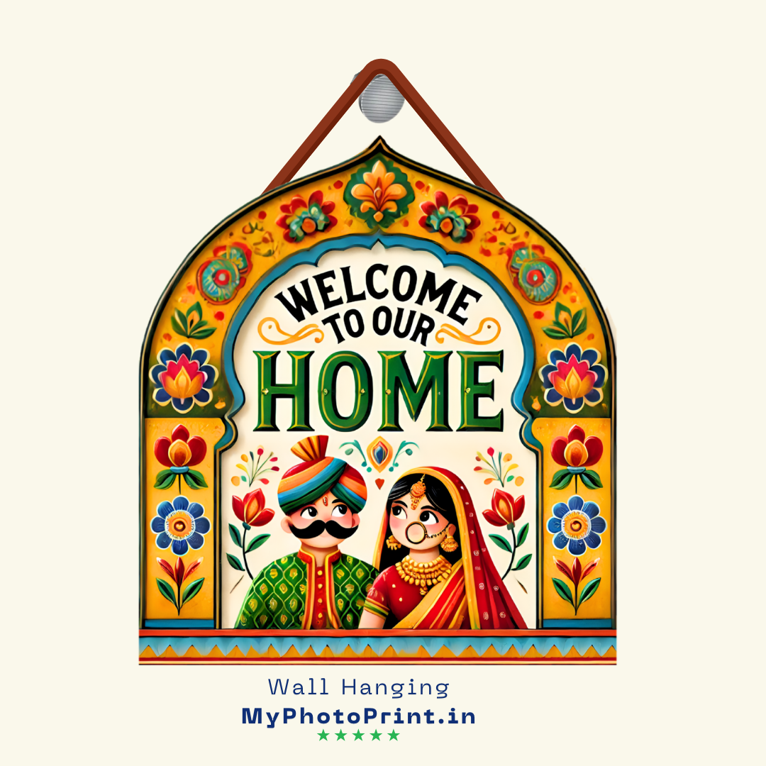 Welcome Home Wall Hanging | Name Plate | Entry Namaste Name Plate #22
