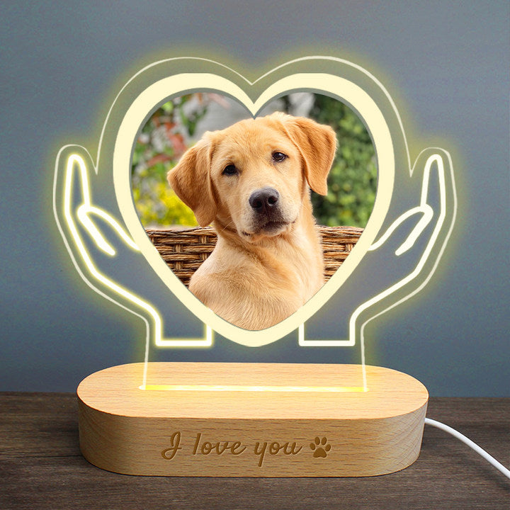 Personalized Heart Acrylic Lamp for Dog Lovers