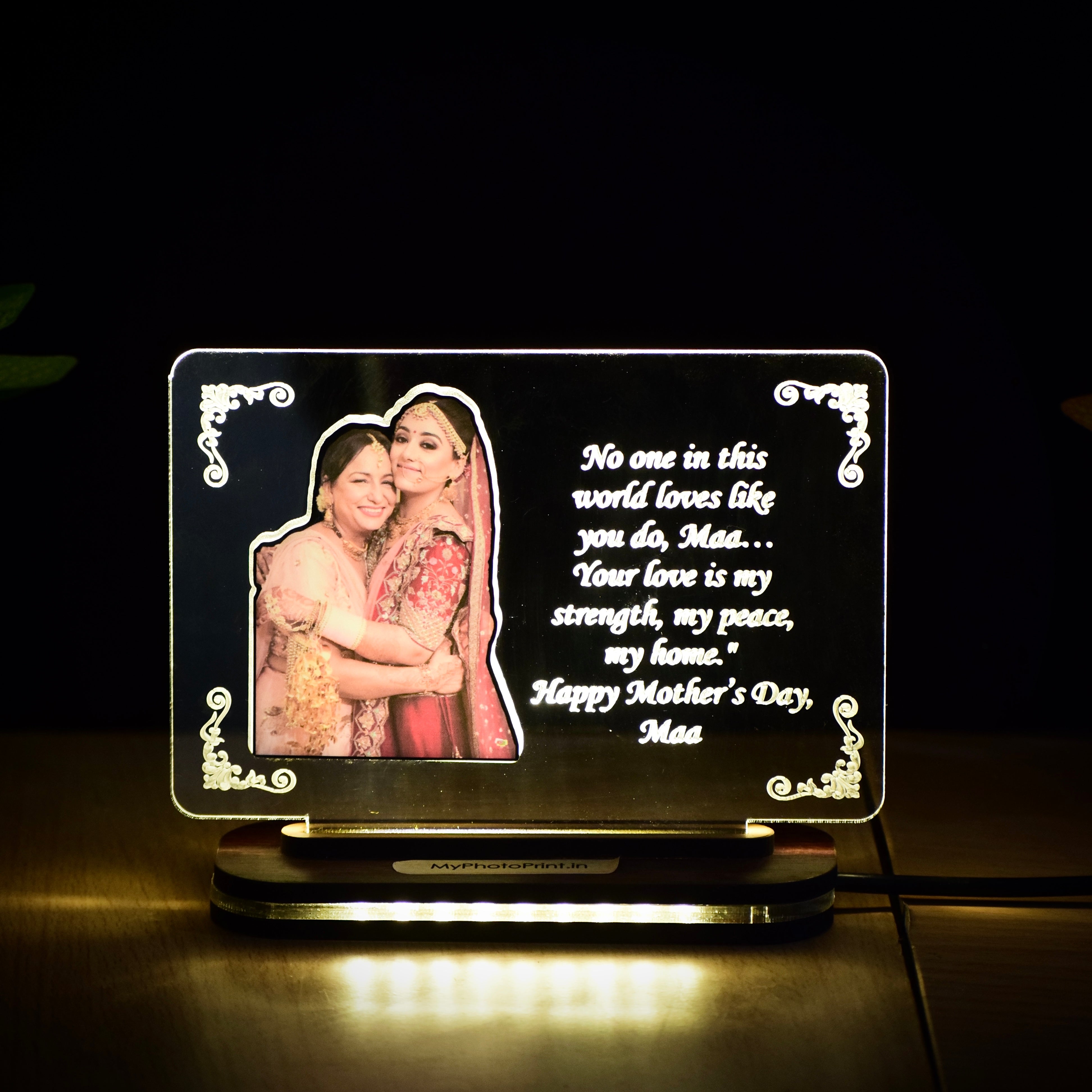 Maa & Me Personalized Mother's Day LED Acrylic Frame